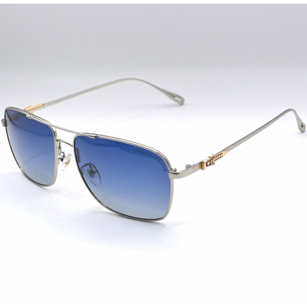 Chrome Hearts Men’s Aviator Sunglasses – Silver / Blue Gradient – 61-15-138
